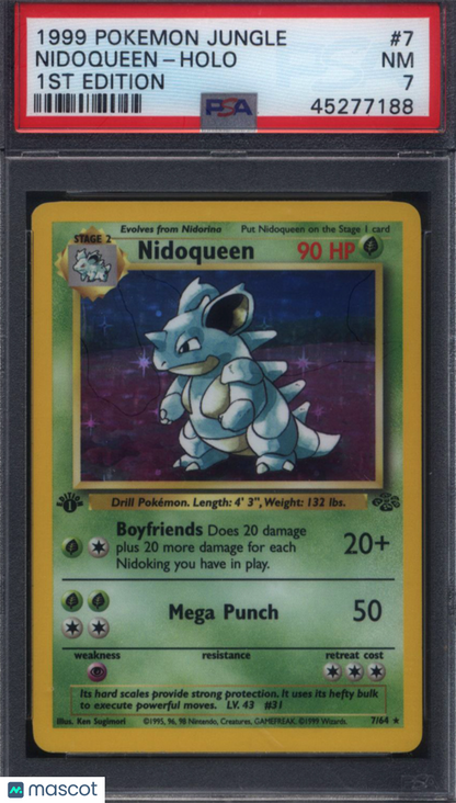 1999 Pokemon Jungle 1st Edition #7 Nidoqueen PSA 7
