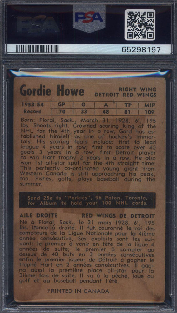 1954 Parkhurst #41 Gordie Howe Red Wings PSA 1.5