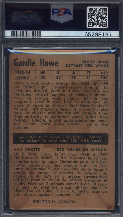 1954 Parkhurst #41 Gordie Howe Red Wings PSA 1.5