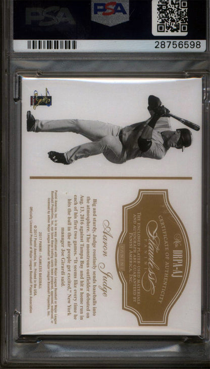 2017 Panini Flawless Dual Rookie Patch Autograph Aaron Judge /10 PSA 10 pop 1