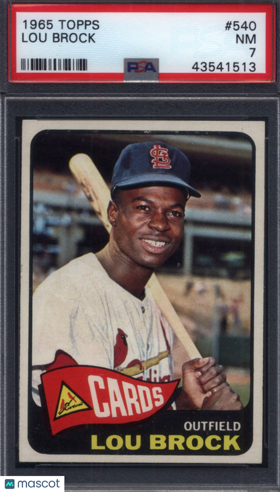 1965 Topps #540 Lou Brock Cardinals PSA 7