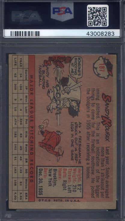 1958 Topps #187 Sandy Koufax Dodgers PSA 4