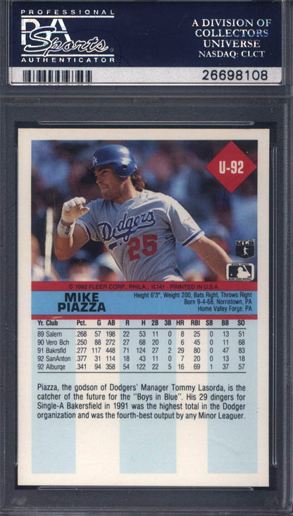 1992 Fleer Update #U-92 Mike Piazza Rookie HOF PSA 10
