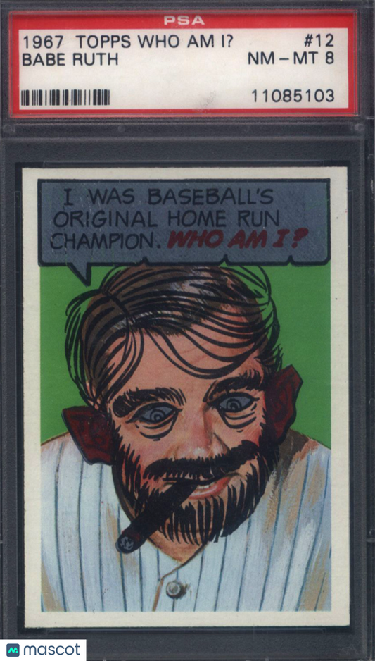 1967 Topps Who Am I? #12 Babe Ruth Yankees Unscratched PSA 8
