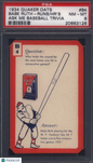 1934 Quaker Oats Ask Me Baseball Trivia #B4 Babe Ruth Runs / Homeruns PSA 8