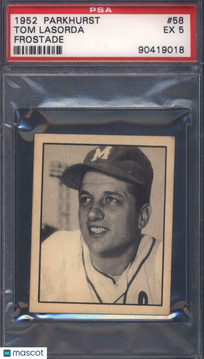 1952 Parkhurst Frostade #58 Tom Lasorda Rookie HOF Royals PSA 5