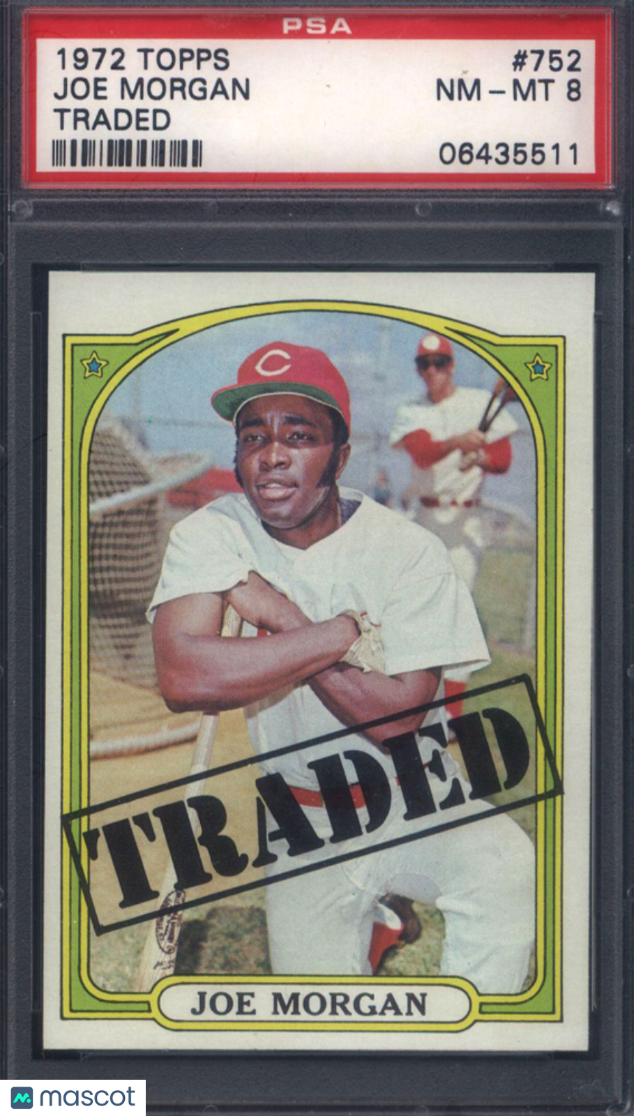 1972 Topps #752 Joe Morgan Traded PSA 8