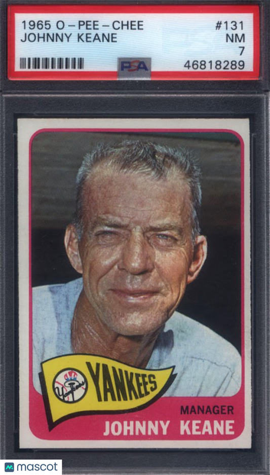 1965 OPC O-Pee-Chee #131 Johnny Keane Yankees PSA 7