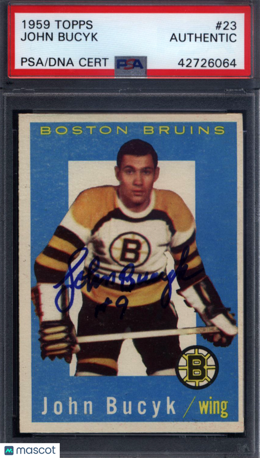 1959 Topps #23 Johnny Bucyk Signed Autograph PSA/DNA Bruins PSA Authentic