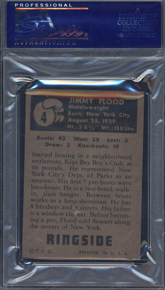 1951 Topps Ringside Boxing #4 Jimmy Flood PSA 7
