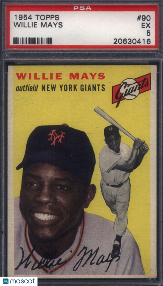 1954 Topps #90 Willie Mays Giants PSA 5