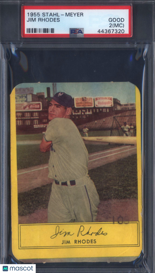 1955 Stahl-Meyer Franks Jim Rhodes Giants PSA 2 (MC)