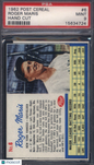 1962 Post Cereal Hand Cut #6 Roger Maris Yankees PSA 9