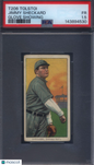 T206 Jimmy Sheckard Glove Showing Chicago PSA 1.5 Tolstoi Back