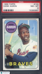 1969 Topps #100 Hank Aaron Braves PSA 8
