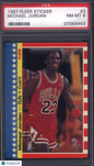 1987 Fleer Sticker #2 Michael Jordan Bulls PSA 8 Well Centered