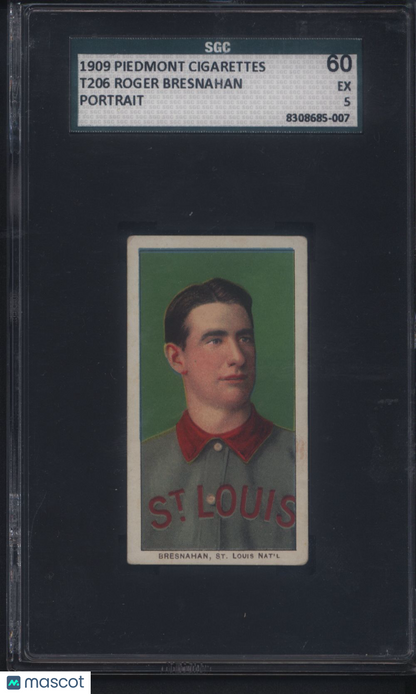 T206 Roger Bresnahan Portrait St.Louis SGC 5 Piedmont Back Well Centered