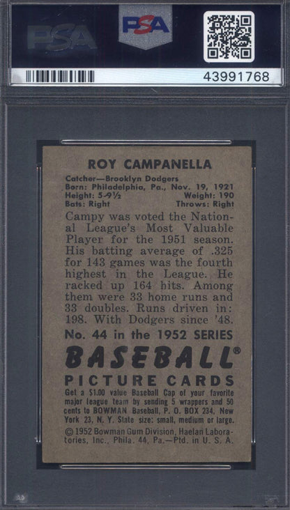 1952 Bowman #44 Roy Campanella Dodgers PSA 6