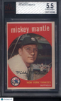 1959 Topps #10 Mickey Mantle Yankees BGS BVG 5.5