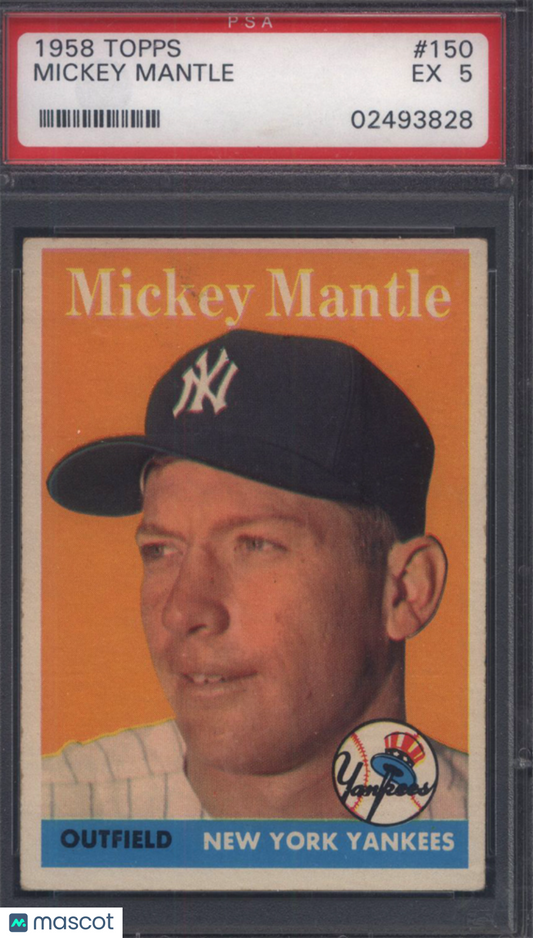 1958 Topps #150 Mickey Mantle Yankees PSA 5