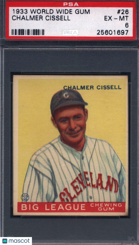 1933 Goudey World Wide Gum #26 Chalmer Cissell Indians PSA 6