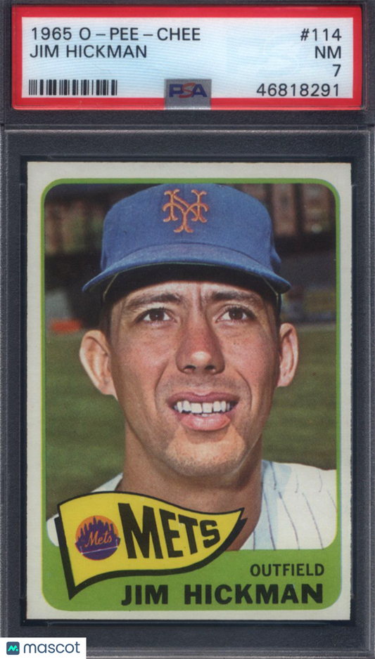 1965 OPC O-Pee-Chee #114 Jim Hickman Mets PSA 7