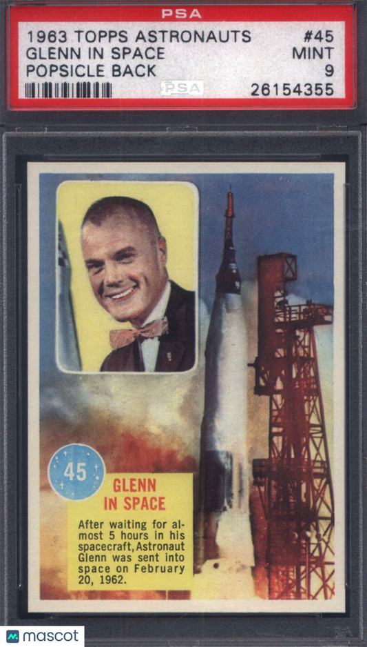 1963 Topps Astronauts Popsicle #45 John Glenn In Space PSA 9 pop 1