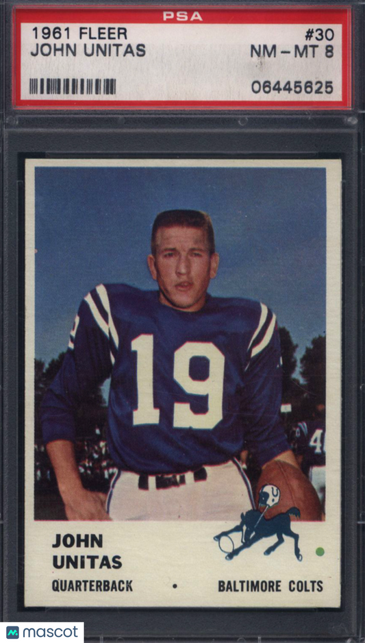 1961 Fleer #30 Johnny Unitas Colts PSA 8