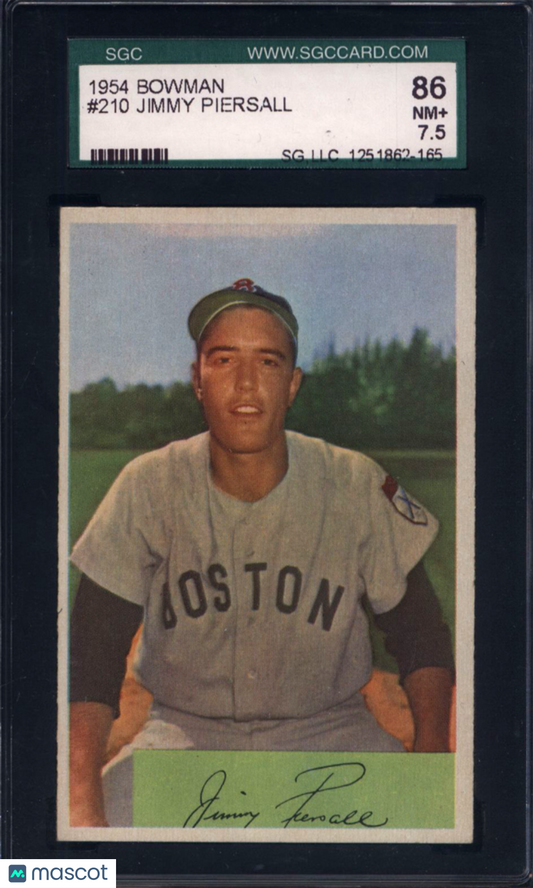 1954 Bowman #210 Jimmy Piersall Red Sox SGC 7.5