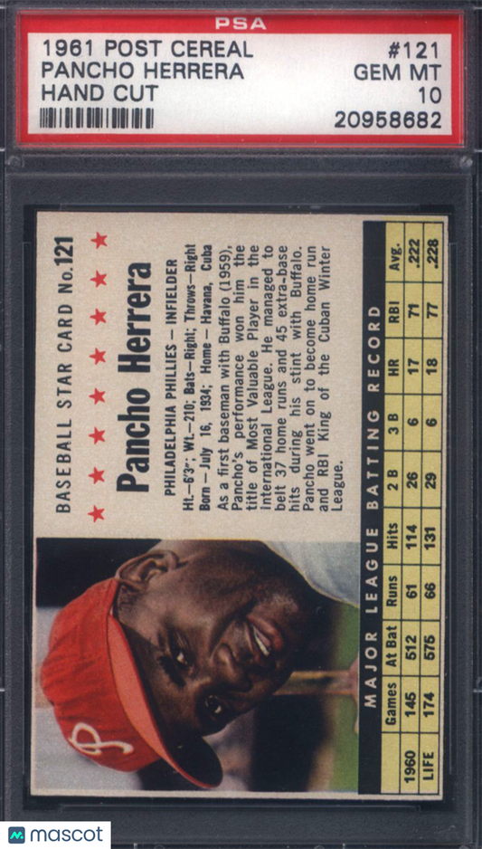1961 Post Cereal #121 Pancho Herrera Hand Cut Phillies PSA 10 Pop 5