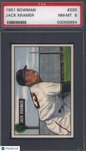 1951 Bowman #200 Jack Kramer Yankees PSA 8
