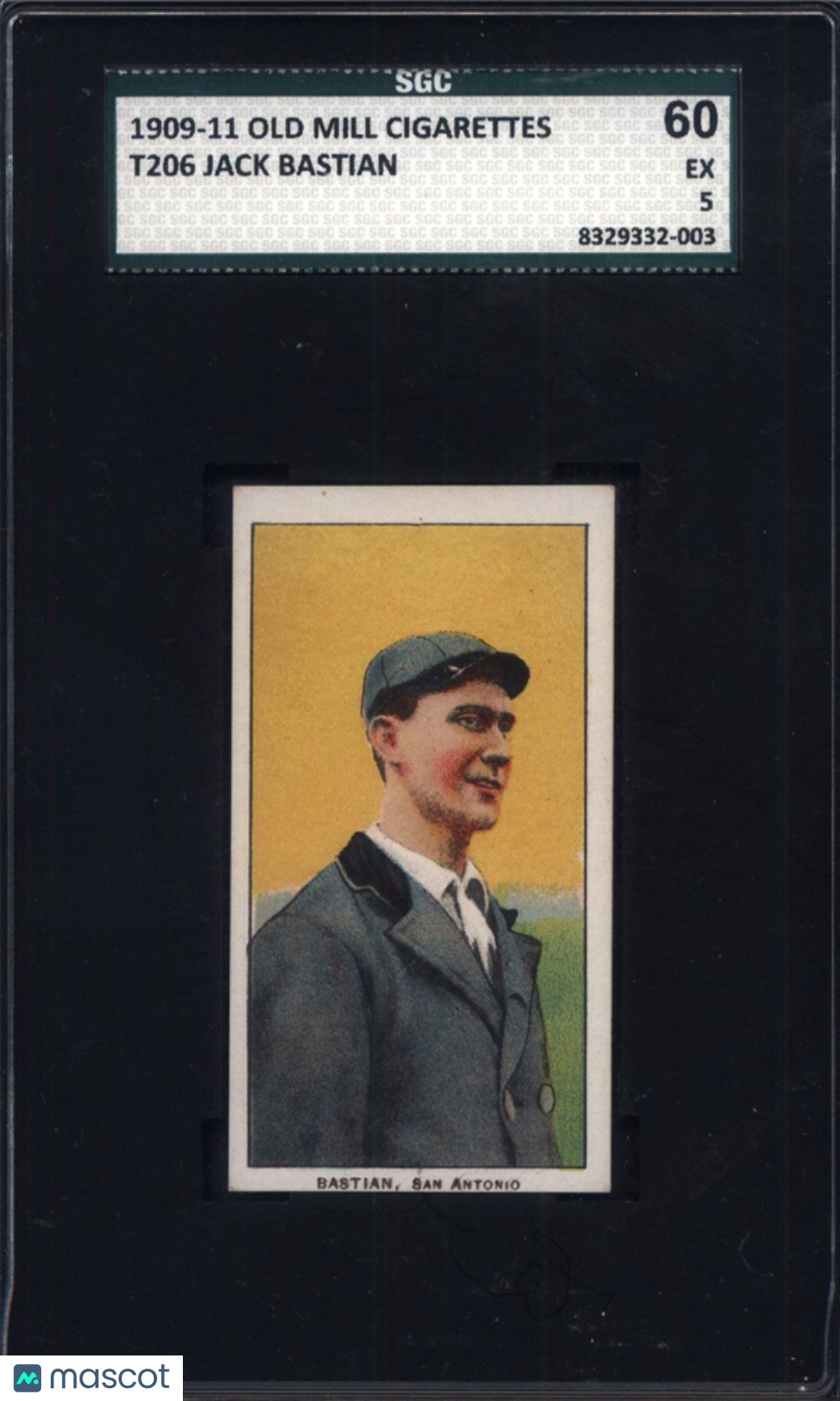 T206 Jack Bastian Southern League San Antonio SGC 5 Old Mill Back