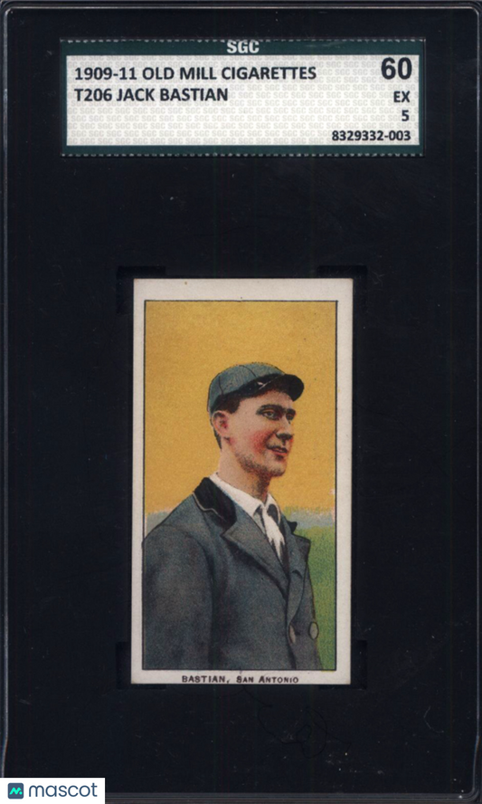 T206 Jack Bastian Southern League San Antonio SGC 5 Old Mill Back