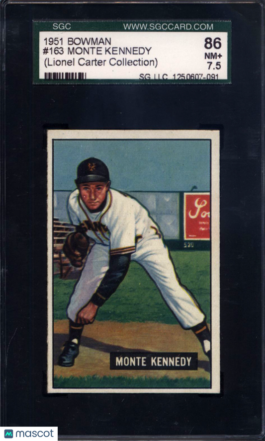 1951 Bowman #163 Monte Kennedy Giants SGC 7.5
