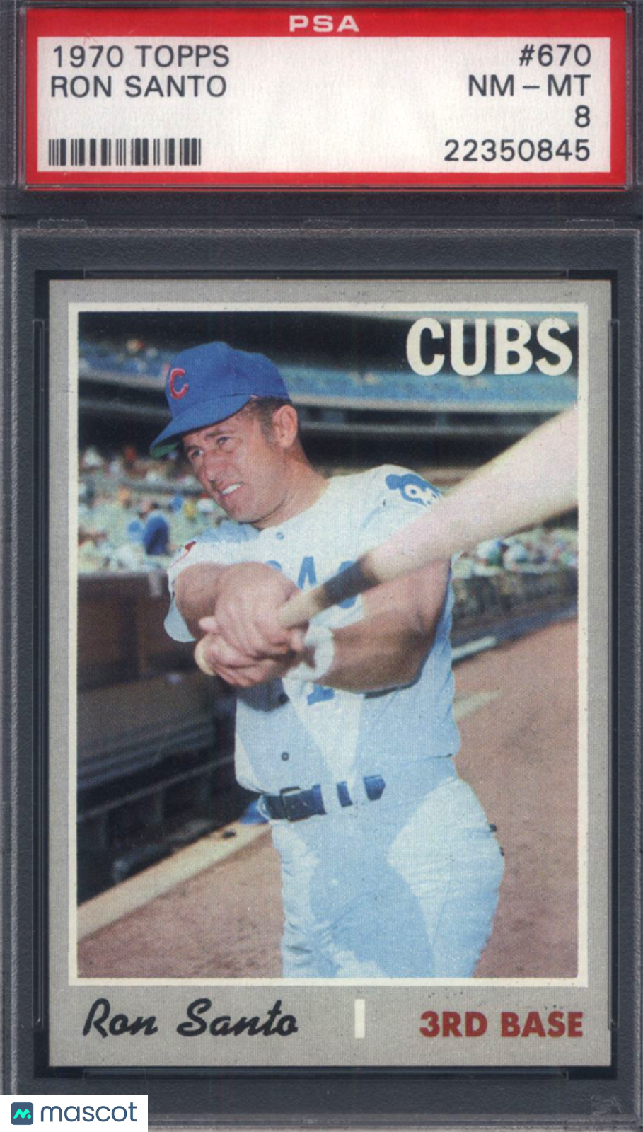 1970 Topps #670 Ron Santo Cubs PSA 8 Well Centered