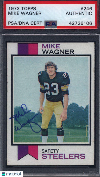 1973 Topps #246 Mike Wagner Rookie Signed Autograph PSA/DNA PSA Authentic
