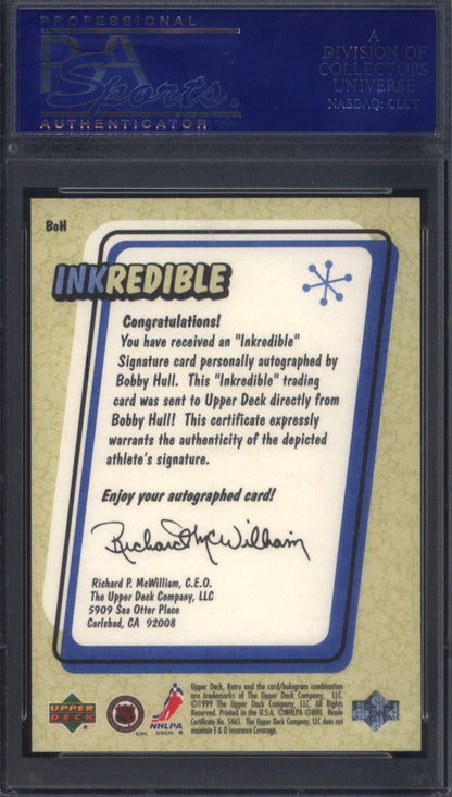 1999 Upper Deck Retro Inkredible #BoH Bobby Hull Blackhawks PSA 9