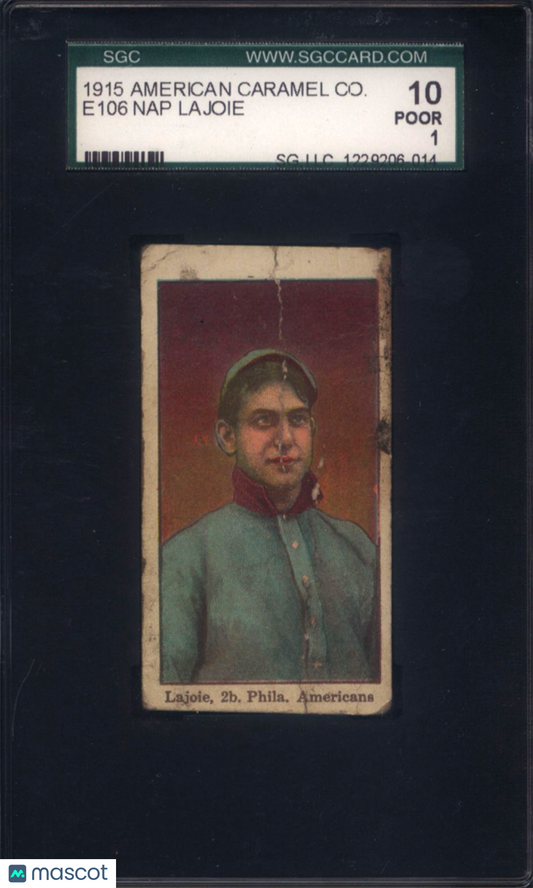 1915 E106 American Caramel Nap Lajoie Philadelphia SGC 1