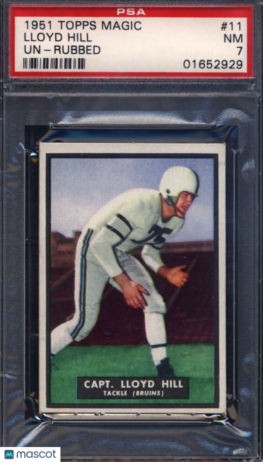 1951 Topps Magic Football #11 Capt. Lloyd Hill Un-Rubbed Bruins PSA 7