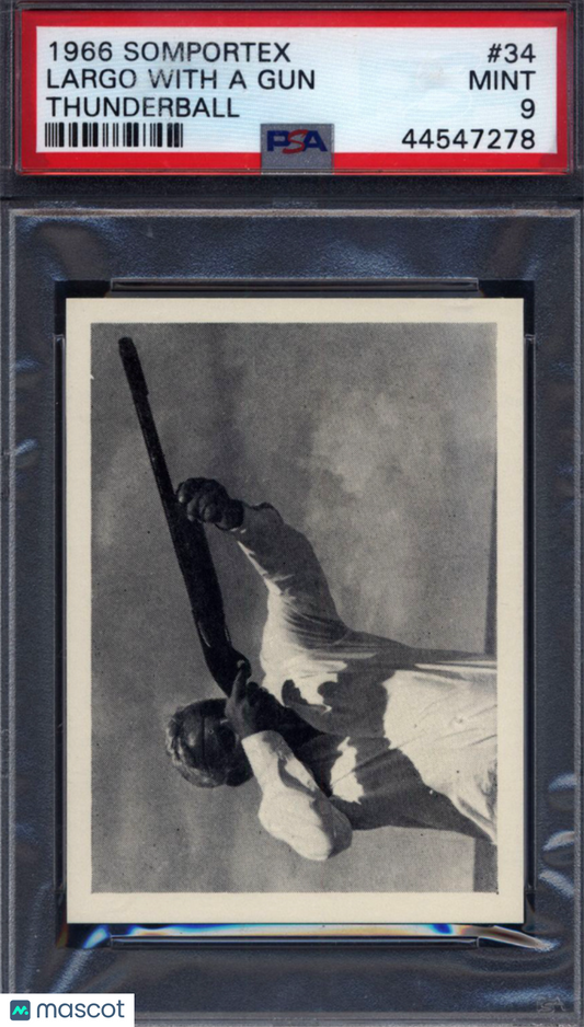 1966 Somportex Thunderball James Bond #34 Largo With A Gun PSA 9