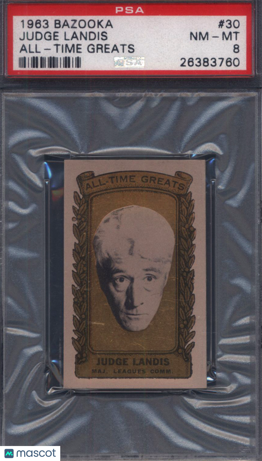 1963 Bazooka All-Time Greats #30 Judge Landis PSA 8