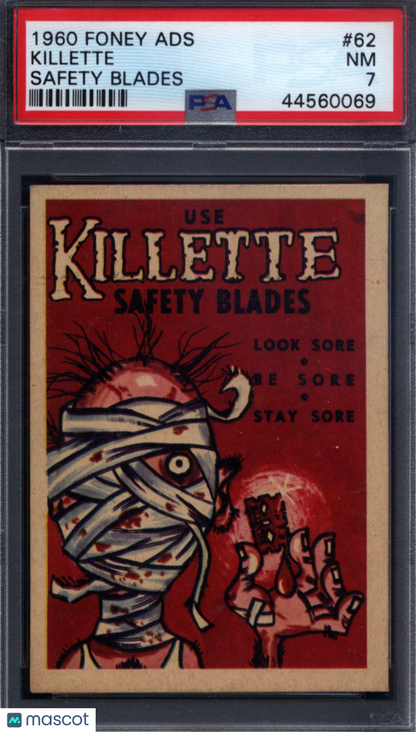 1960 Leaf Foney Ads #62 Killette Safety Blades PSA 7