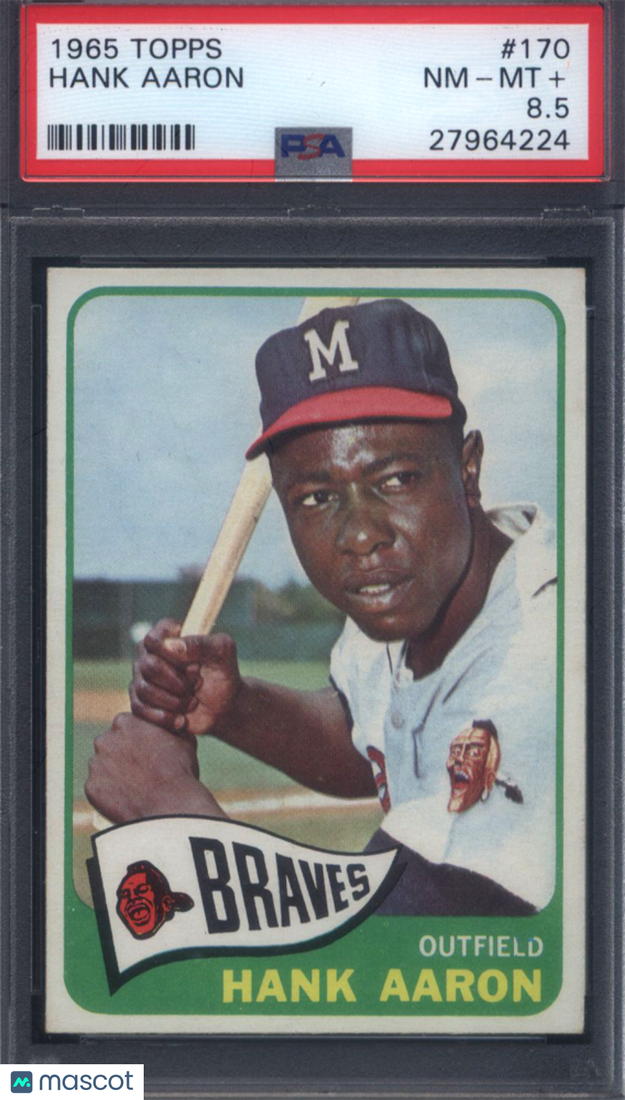 1965 Topps #170 Hank Aaron Braves PSA 8.5