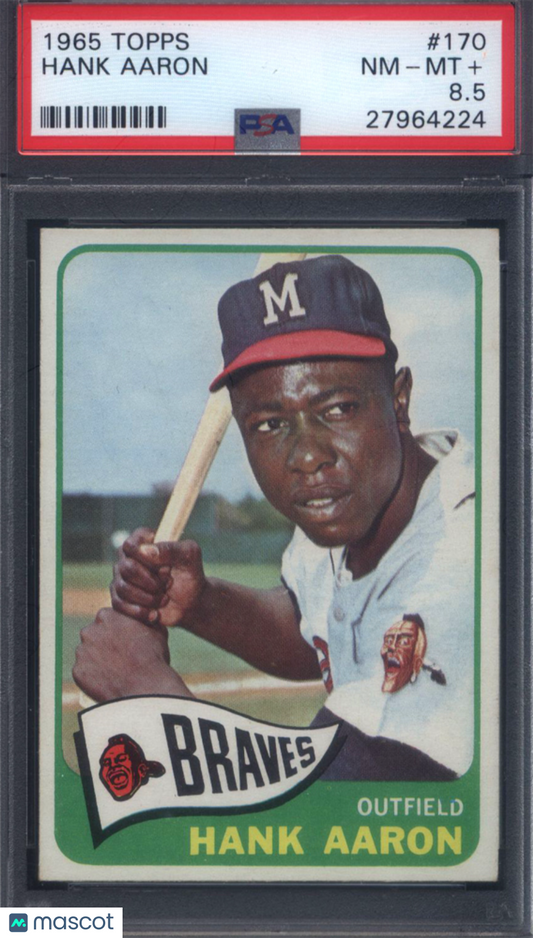 1965 Topps #170 Hank Aaron Braves PSA 8.5