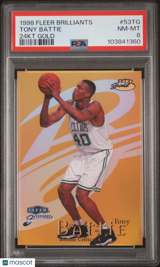 1998 Fleer Brilliants 24KT Gold #53TG Tony Battie /24 PSA 8 pop 1 Only 1 Higher
