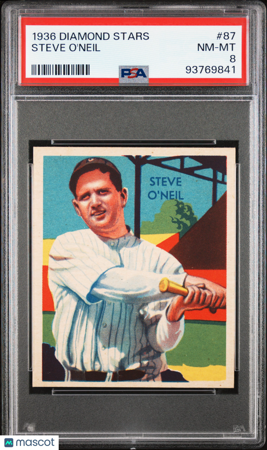 1936 Diamond Stars #87 Steve O'Neil Cleveland PSA 8