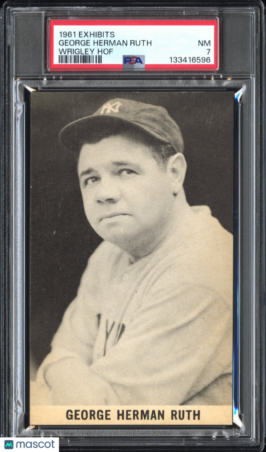1961 Exhibits Wrigley HOF Babe Ruth Yankees PSA 7