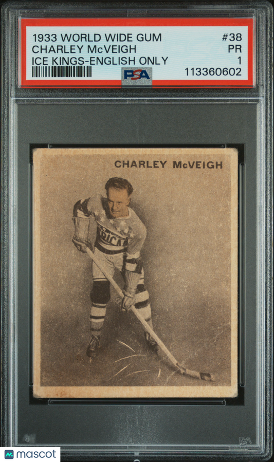 1933 World Wide Gum Ice Kings #38 Charley McVeigh English Only PSA 1