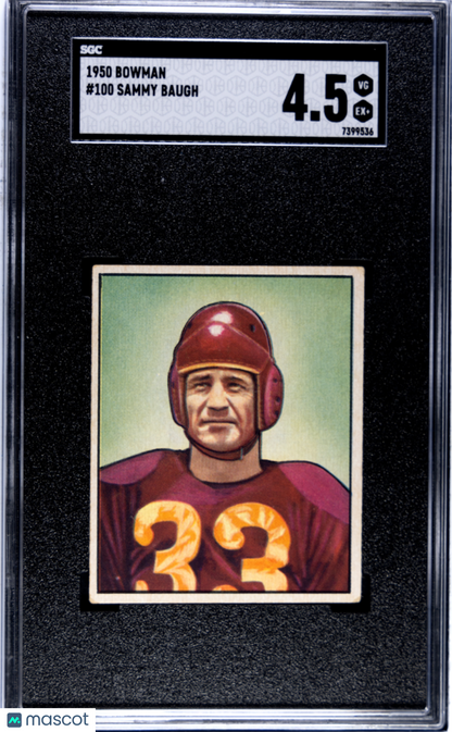 1950 Bowman #100 Sammy Baugh Redskins SGC 4.5