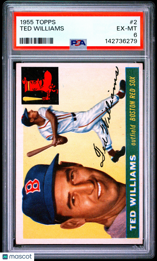 1955 Topps #2 Ted Williams Red Sox PSA 6